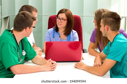 A Medical Team Meeting In The Hospital