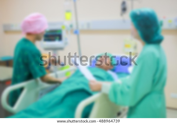 Medical Team Performing Surgerycesarean Operating Room Stock