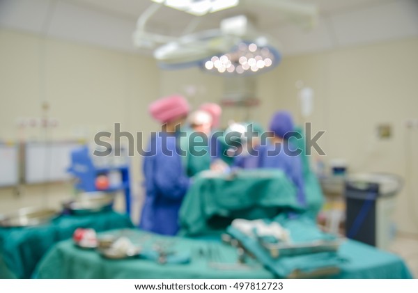 Medical Team Performing Surgerycesarean Operating Room Stock