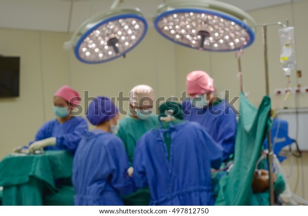 Medical Team Performing Surgerycesarean Operating Room Stock