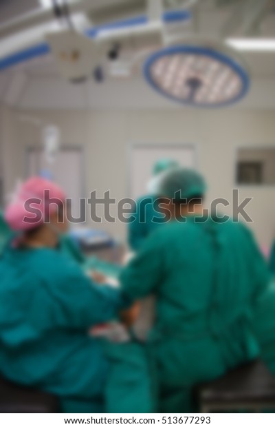 Medical Team Performing Surgerycesarean Operating Room Stock