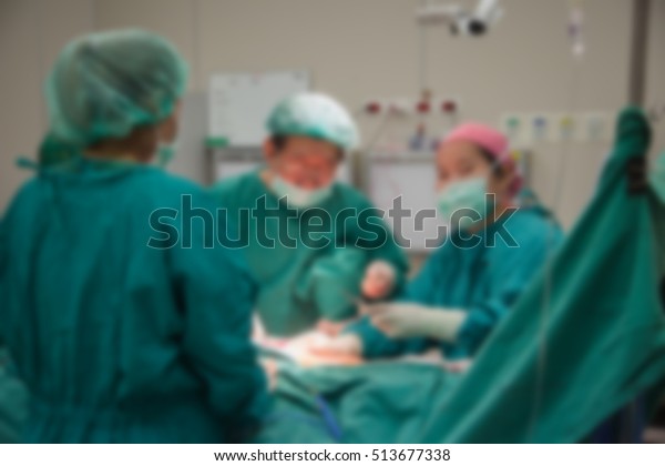 Medical Team Performing Surgerycesarean Operating Room Stock