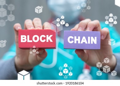 Medical Technology Concept Of Block Chain. Blockchain Health Innovative Tech.