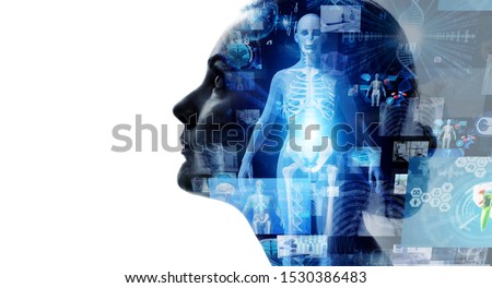 Medical technology concept. Remote medicine. Electronic medical record.