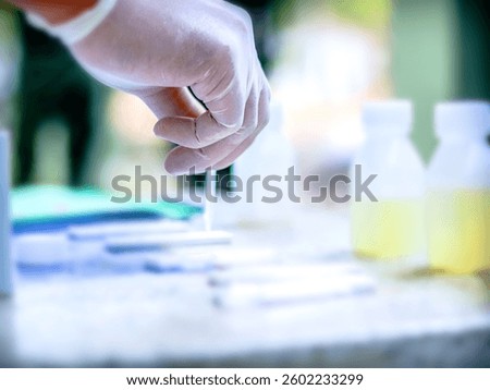 Medical Testing Process with Urine Samples and Diagnostic Kits