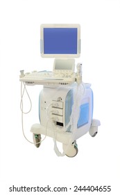 Medical Ultrasound Diagnostic Machine Isolated Under The White Background