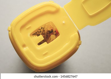 Medical Waste Container Inside A Hospital