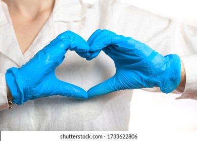 Medical Worker Nurse Green Latex Gloves Stock Photo 1733622806