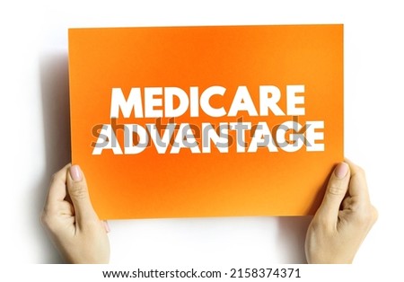 Medicare Advantage text quote on card, concept background