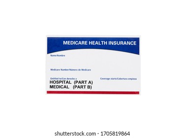 Medicare Health Insurance Card Isolated On White