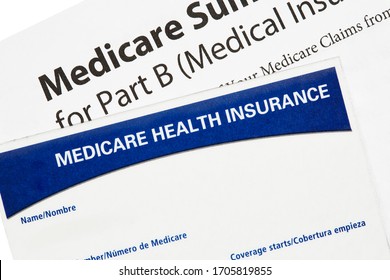 Medicare Health Insurance Card With Summary Statement Isolated On White