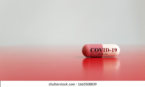 Medication of antiviral capsule(medicine drug) for treatment and prevention of new corona virus infection(COVID-19,novel coronavirus disease 2019 or nCoV 2019 from Wuhan. Pandemic infectious concept - Shutterstock ID 1663508839