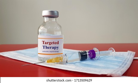 Medication Of Targeted Therapy Used For Treatment Or Prevention Cancer By Targeting Specific Gene And Molecular Cell. Medical Oncology Genetic Molecularly Cell And Research Tumor Technology Concept.