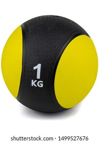 Medicine Ball Yellow 1 Kg Isolated