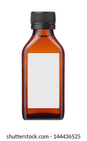 Medicine Bottle Or Cosmetic Product With Blank Label On White Background