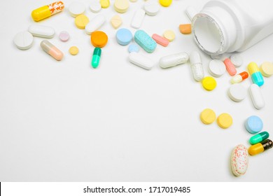 Medicine Corner Border White Bottle Spilling Stock Photo (Edit Now ...