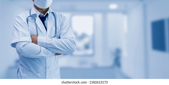 Medicine Doctor Standing Hospital Room Background Stock Photo ...