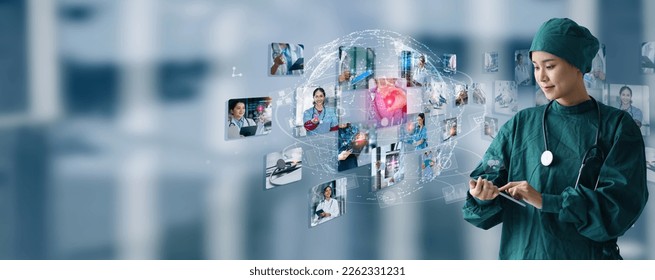 Medicine doctor using tablet and medicine network connection, healthcare and medicine concept, Medical futuristic technology banner. - Powered by Shutterstock