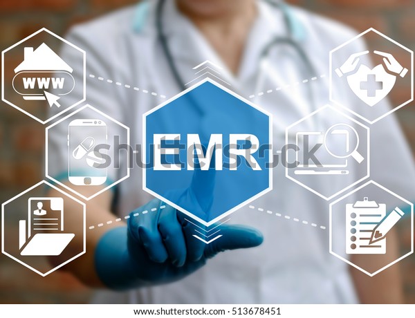 Medicine, information technology, healthcare concept - doctor presses ...