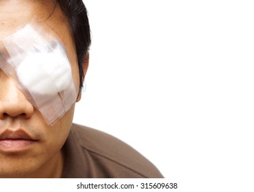 Medicine Plaster Patch On Human Injury Wounded Eye