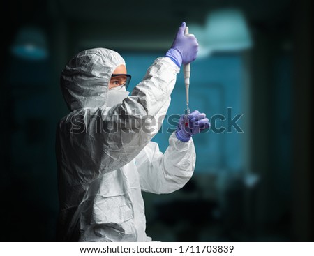 Medicine specialist extracting RNA sample  used for testing of coronavirus viral infection