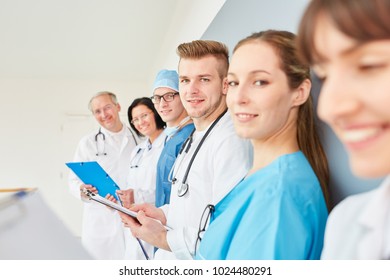 Medicine Student Or Young Doctor With Apprenticeship Group