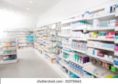 Medicines arranged in shelves at pharmacy