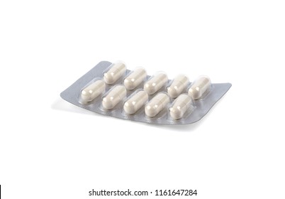 medicines in capsule pack isolated on white background