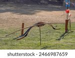 Medieval archery equipment, wooden bow and arrow 