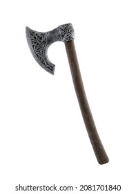 Medieval ax isolated on white background with clipping path