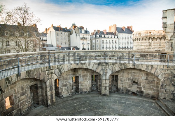 Medieval Battlements Nantes City France Stock Photo 591783779 ...