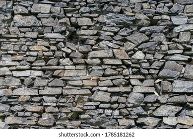 Medieval Castle Back Basalt Whinstone Stone Wall Background Texture