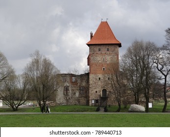 Medieval Castle Tower with Reed Roof - Shutterstock ID 789440713