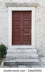 Medieval Door With Stone Lintel. 