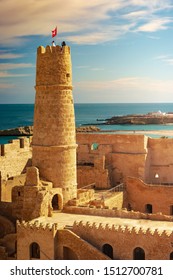 The medieval fortress with its large courtyard is one of the main attractions in Northern Africa, Monastir, Tunisia.