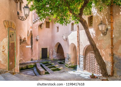 Medieval Fountain In Cefalù. Sicily, Southern Italy.