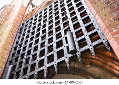 Medieval gate (portcullis) by the teutonic castle in Malbork / Poland.