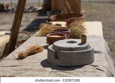 Medieval Hand Mill For Grinding Grain