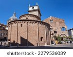 The medieval, historic, Romanesque church of Rotonda di San Lorenzo in the city of Mantua, Italy