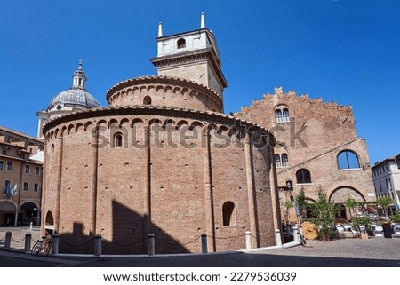 The medieval, historic, Romanesque church of Rotonda di San Lorenzo in the city of Mantua, Italy