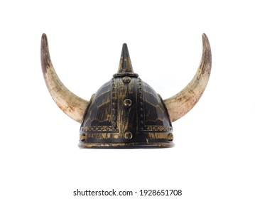 Medieval Horned Helmet Isolated On White Stock Photo 1928651708 ...