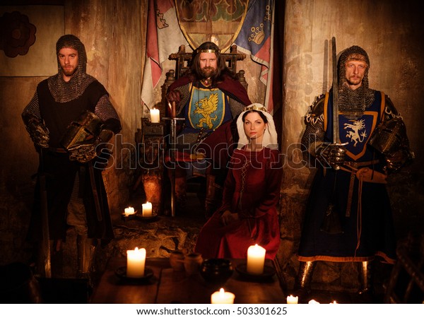 Medieval King His Queen Knights On Stock Photo (Edit Now) 503301625