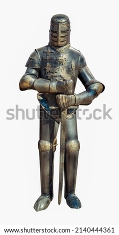 Medieval knight armor, on a white background
