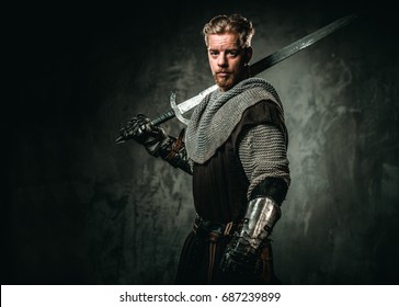 Medieval Knight With Sword And Armour