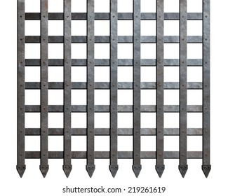 Medieval Metal Gate Lattice Isolated On White