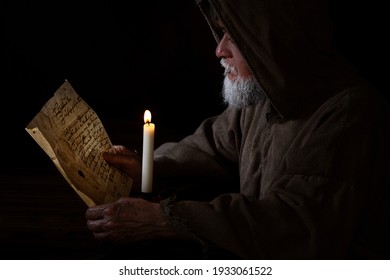 Medieval Monk Reads And Thinks