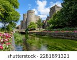 Medieval norman castle in Canterbury Old town, Kent, England