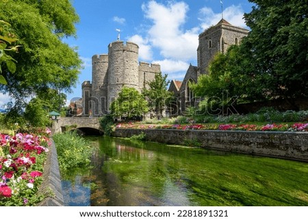 Medieval norman castle in Canterbury Old town, Kent, England