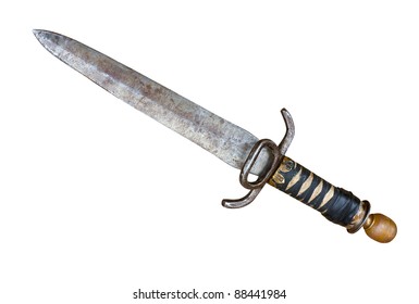 medieval parrying dagger: this weapon, named main-gauche (left hand) was used mainly to assist in parrying incoming thrusts, while the dominant hand wields a sword - isolated with clipping path