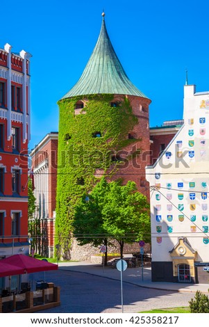 Medieval powder tower in Riga, Latvia